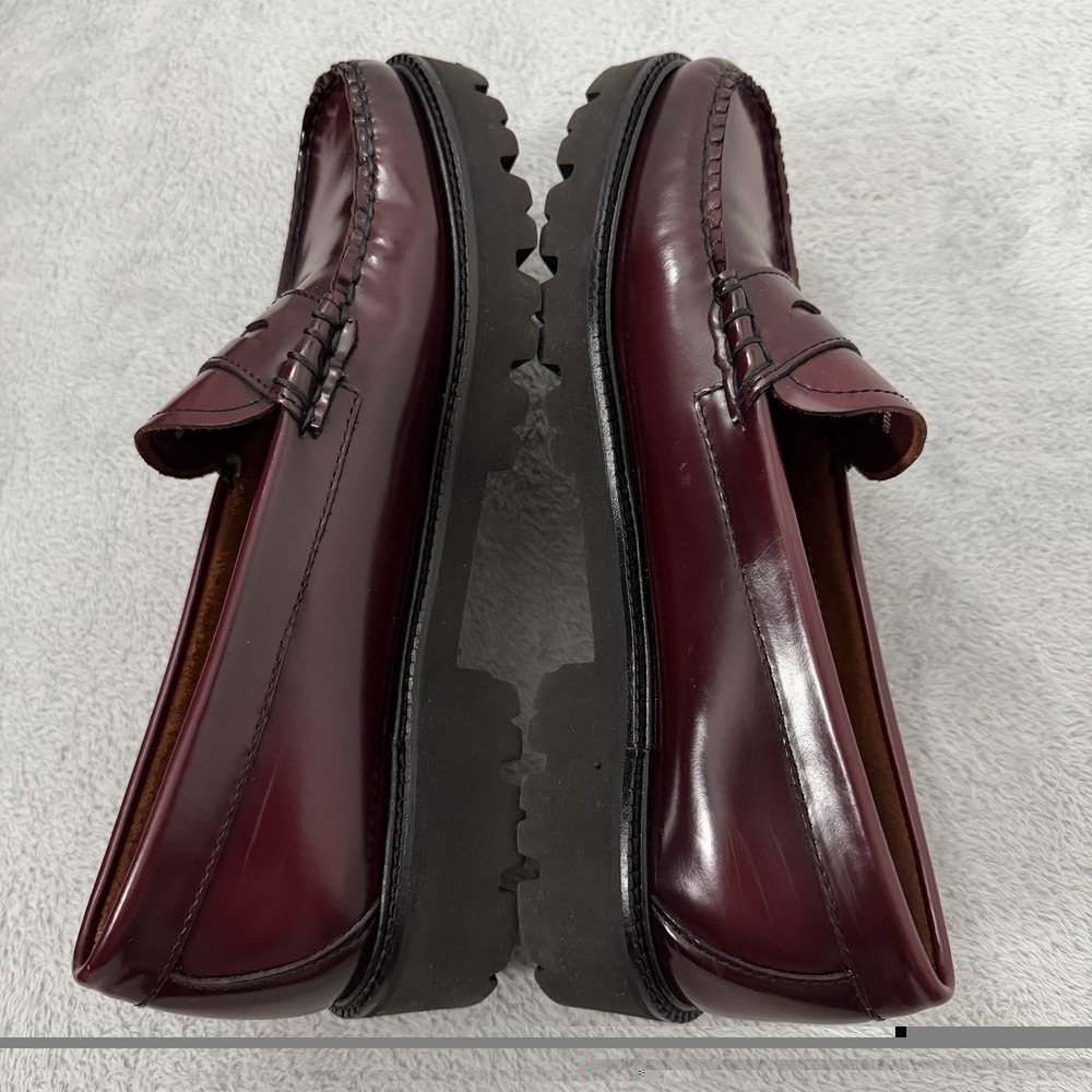 G.H. Bass Weejuns Whitney Super Lug Penny Loafers Wine Leather Womens US 9.5 M - Picture 7 of 9